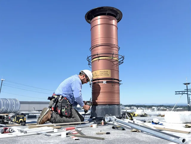 Installed chimney liner by Old Saybrook Chimney Sweep in Old Saybrook, CT