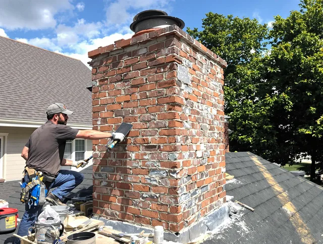 Completed chimney rebuild by Old Saybrook Chimney Sweep in Old Saybrook, CT