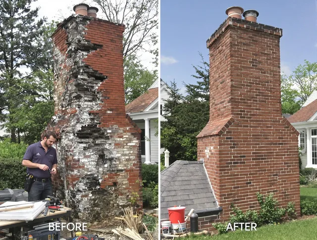 Old Saybrook Chimney Sweep performing a full chimney restoration in Old Saybrook, CT