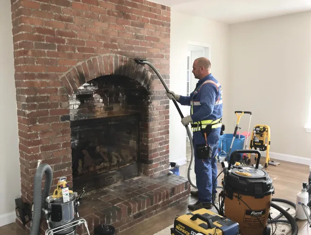 Old Saybrook Chimney Sweep expert performing detailed chimney sweep in Old Saybrook, CT