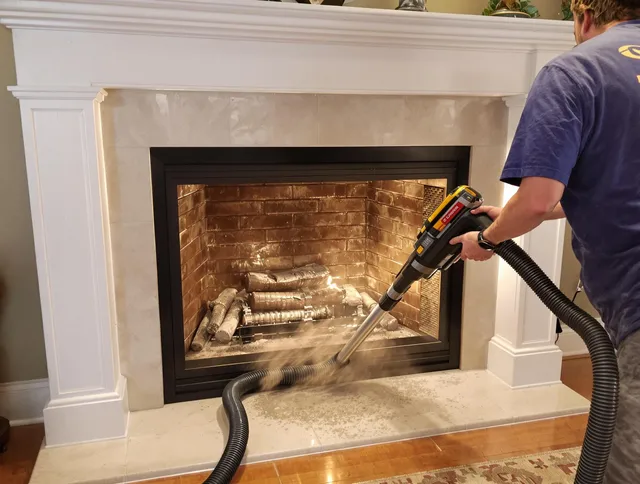 Fireplace cleaning performed by Old Saybrook Chimney Sweep in Old Saybrook, CT