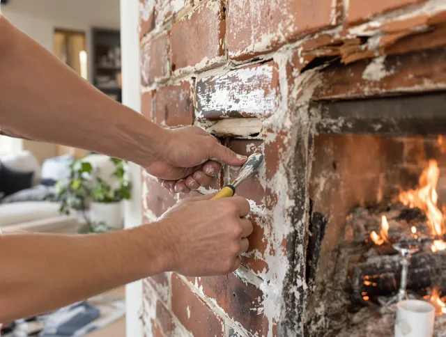 Routine fireplace repair by Old Saybrook Chimney Sweep in Old Saybrook, CT